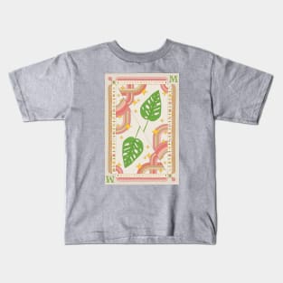 Monstera Adasonii Monkey Mask Plant Illustration with Playing Card Design for Plant Mom Plant Daddy Kids T-Shirt